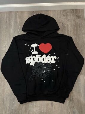 Black 'I ❤️ Sp5der' Hoodie size medium